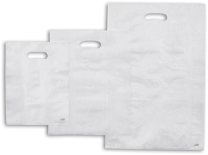 Plastic Bags with Handles 16 X 12 Clear Frosted - 3 mil Thick